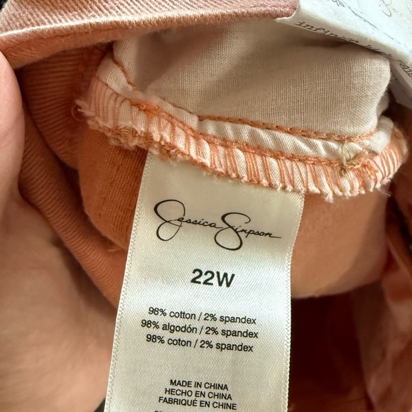 Jessica Simpson|Coral pastel denim shorts,infinite high waist short, NWT•••22W - Picture 12 of 16